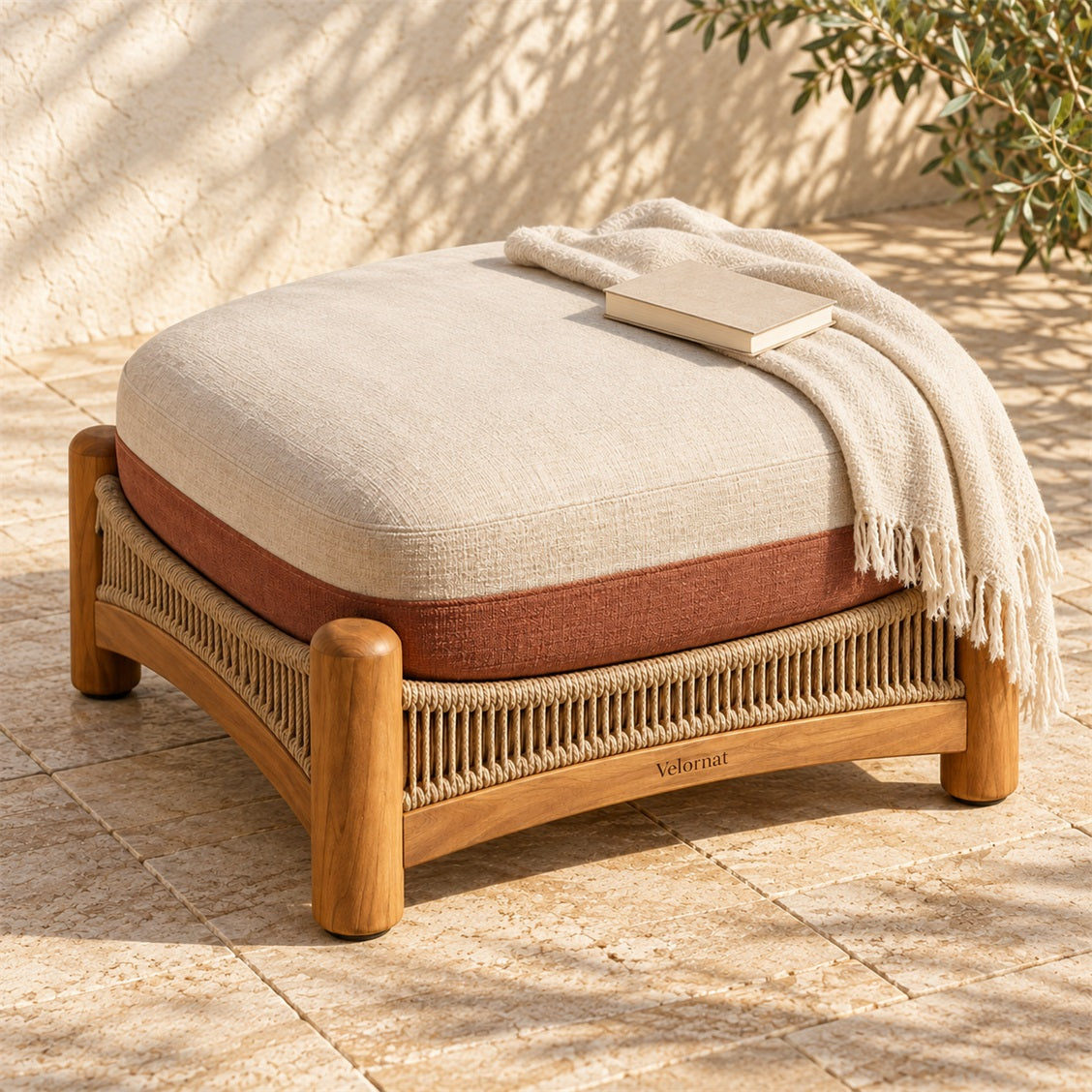 Velornat Woven Terrace Ottoman - secondary product view